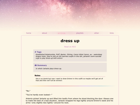 fanfic/dress-up screenshot