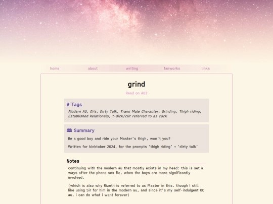 fanfic/grind screenshot