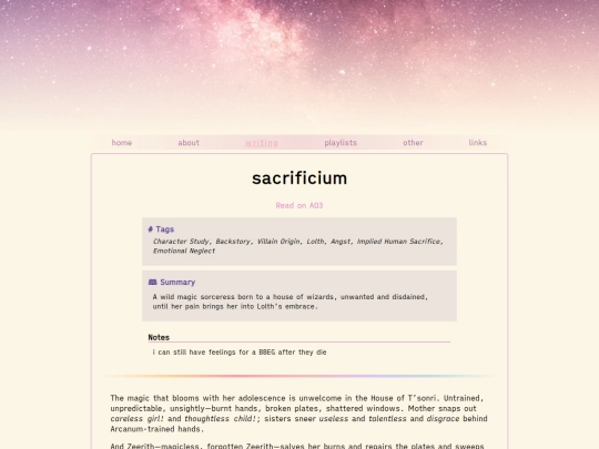 fanfic/sacrificium screenshot