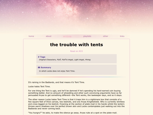 fanfic/trouble-tents screenshot