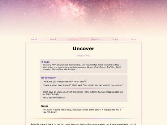 fanfic/uncover screenshot