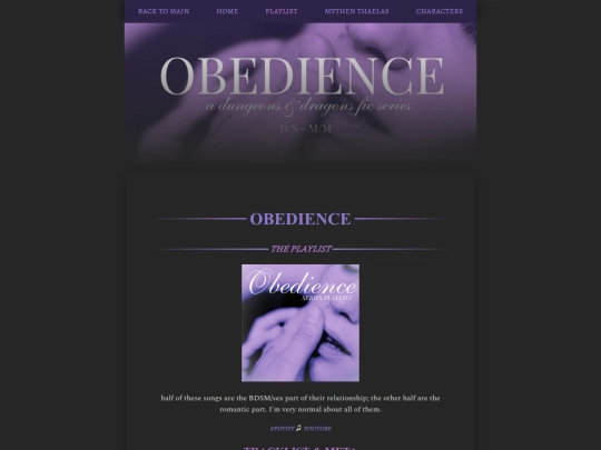 obedience/playlist screenshot