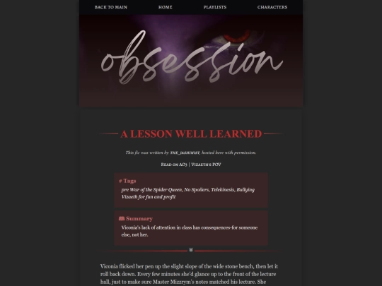 obsession/a-lesson-well-learned screenshot