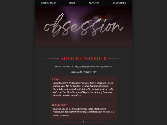 obsession/advice-unheeded screenshot