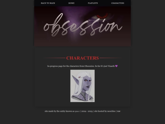 obsession/characters screenshot