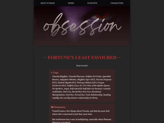 obsession/fortunes-least-favoured screenshot