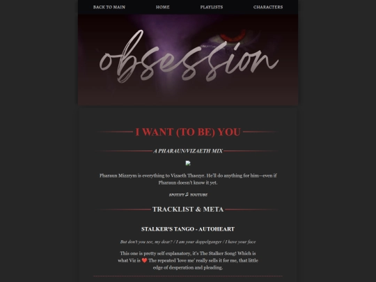 obsession/i-want-to-be-you-playlist screenshot
