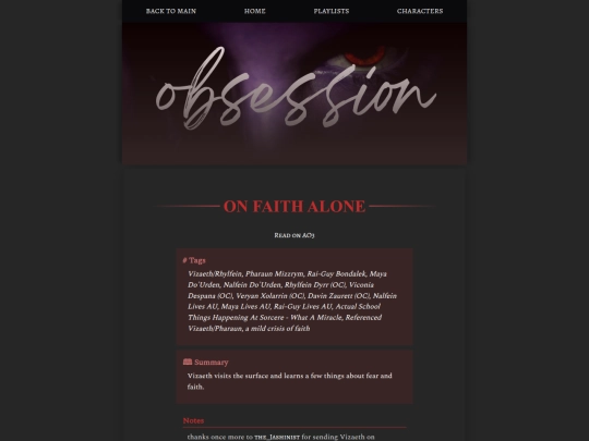 obsession/on-faith-alone screenshot
