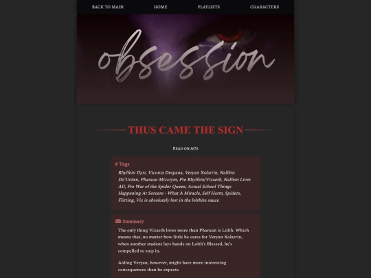 obsession/thus-came-the-sign screenshot