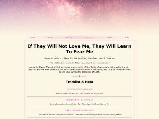 playlists/willnotlove screenshot