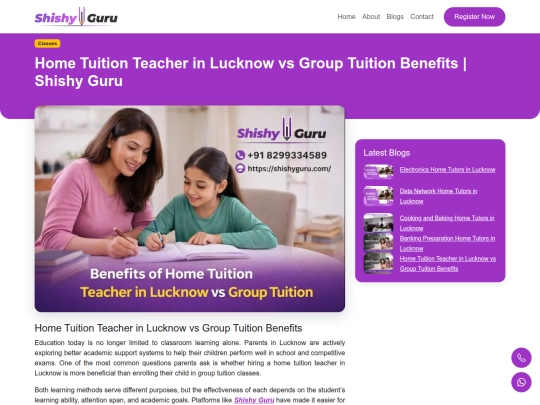 home-tuition-teacher-lucknow-vs-group-tuition-benefits screenshot