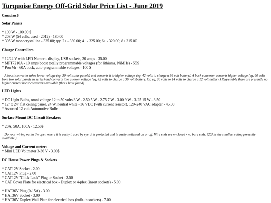 SolarStuffPriceList screenshot