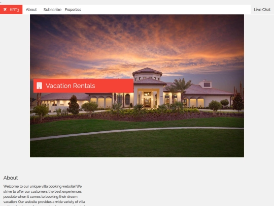 vactionhomespage screenshot