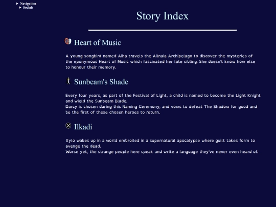 oc/storyindex screenshot