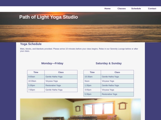 schedule screenshot