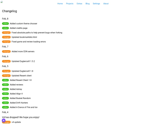 changelog screenshot