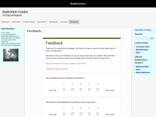 feedback screenshot