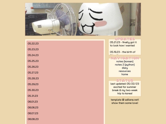diary screenshot