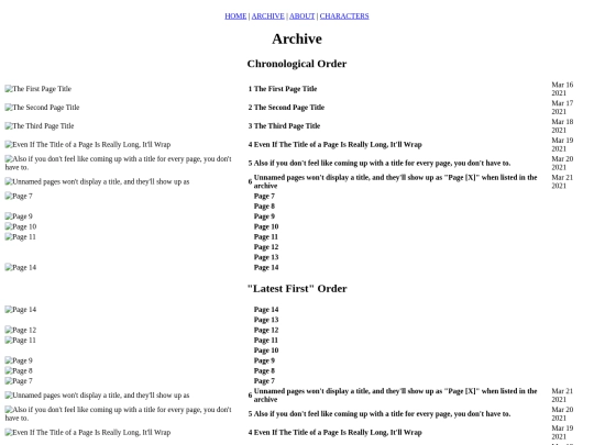 archive screenshot