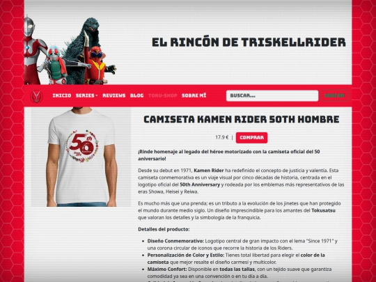 toku-shop/camiseta-kamen-rider-50th-hombre screenshot