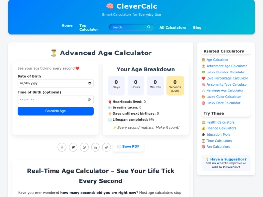 advanced-age-calculator screenshot