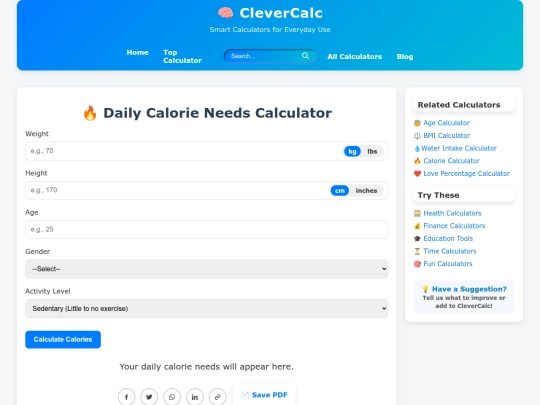 calorie-calculator screenshot