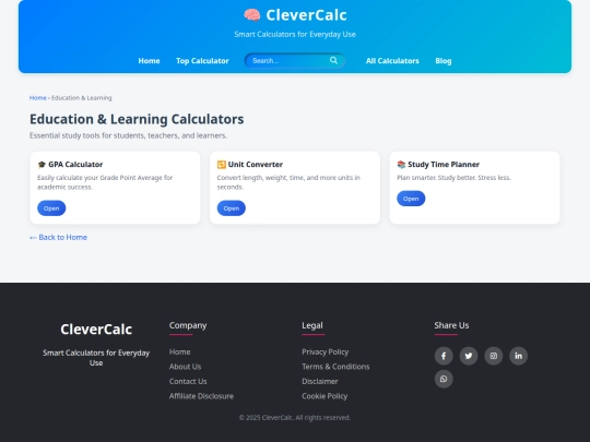 category/education screenshot