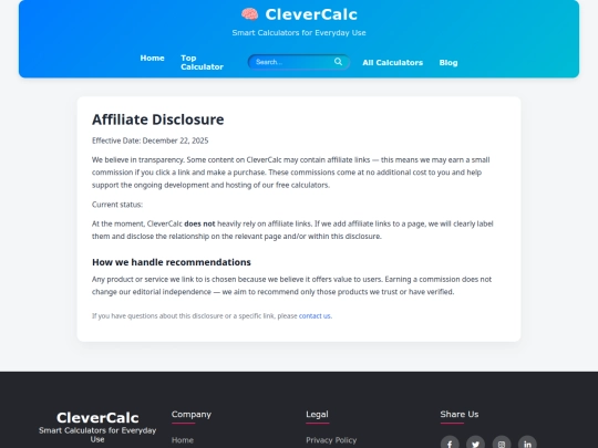 company/affiliate-disclosure screenshot