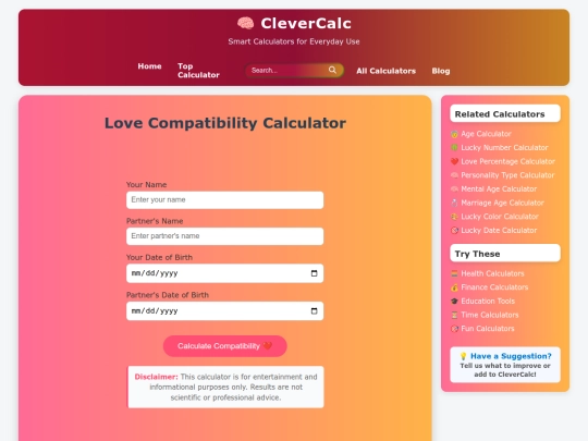 love-compatibility-calculator screenshot