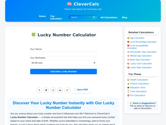 lucky-number-calculator screenshot