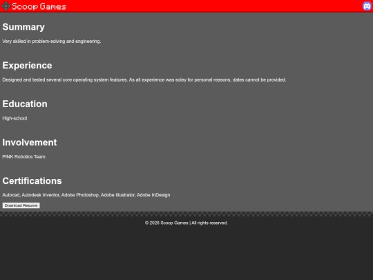 digital-design-portfolio/resume screenshot