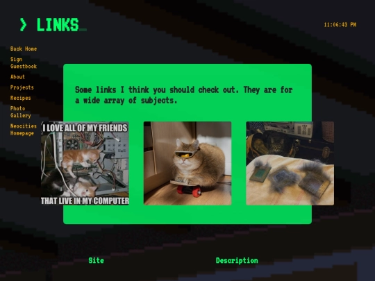 links screenshot