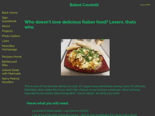 recipes/cavatelli screenshot