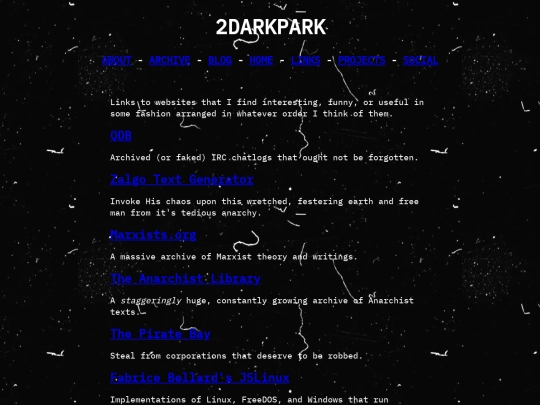 links screenshot