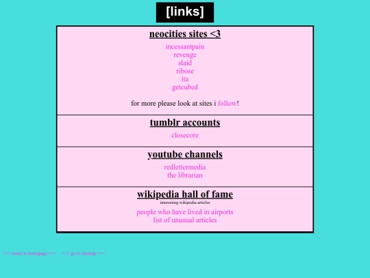 links screenshot