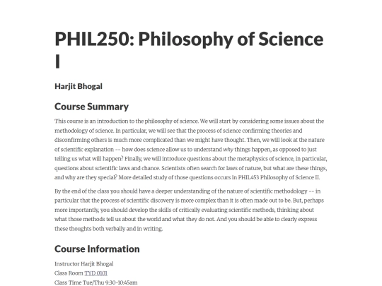 Phil Sci Fall 2026 Syllabus screenshot