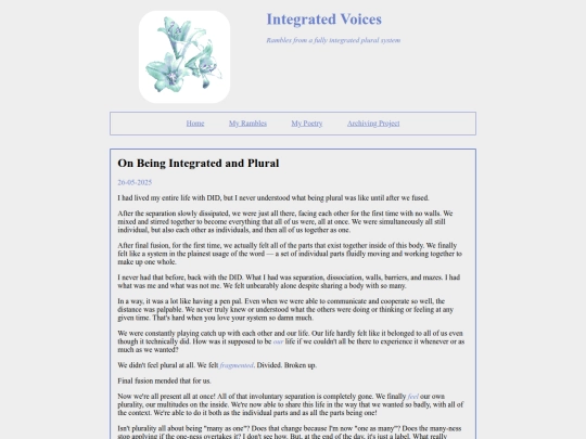 rambles/integratedplural screenshot