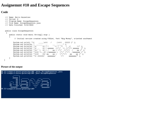 intro/printing/10/EscapeSequences screenshot
