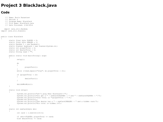 intro/printing/Prog3/BlackJack screenshot