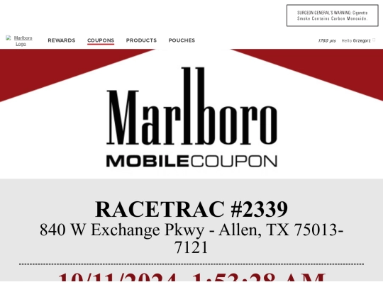 Coupon screenshot