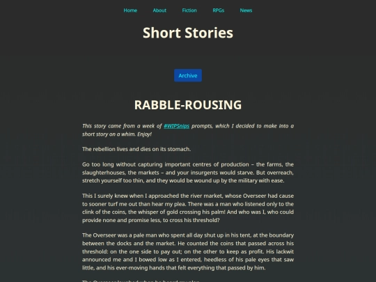 Fiction/Short Stories/011 Rabble Rousing screenshot