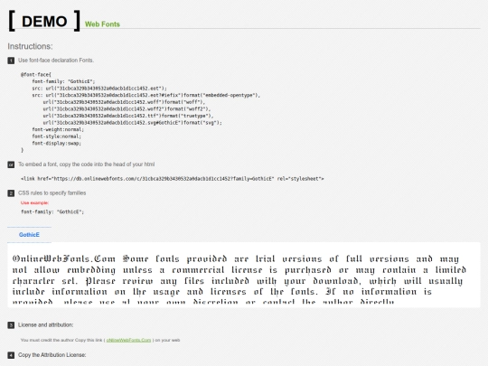 fonts/Web Fonts Demo screenshot
