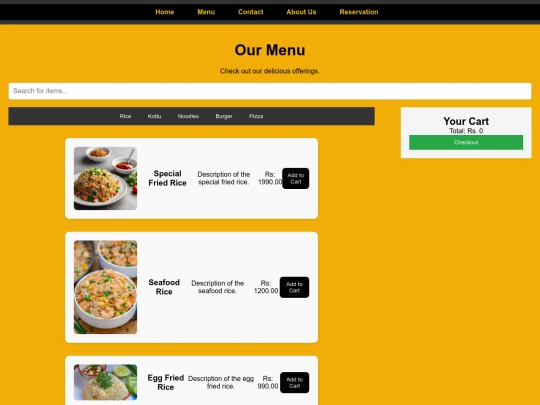 menu screenshot