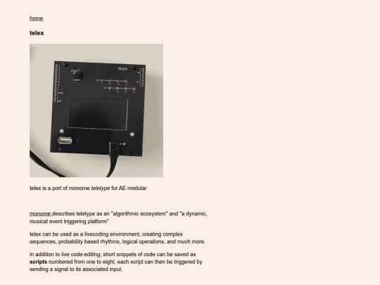 telex screenshot