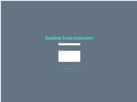 Random-Team-Generator-master screenshot