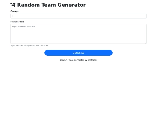 team-generator-main screenshot