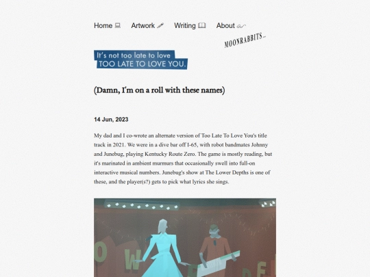 posts/2023.06.14-Too-Late-To-Love-You screenshot