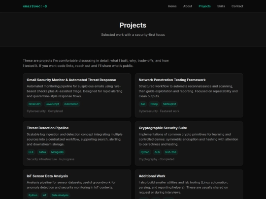 projects screenshot