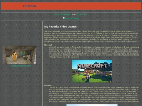 pages/interests screenshot