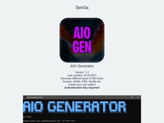 aio-generator screenshot